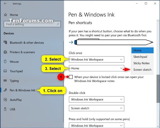 Change Pen Shortcut Button Settings in Windows 10-pen_shortcuts_click_once-3.jpg