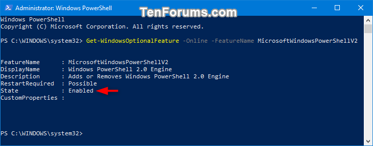 Enable or Disable Windows PowerShell 2.0 in Windows 10-check_powershell_2_state-1.png
