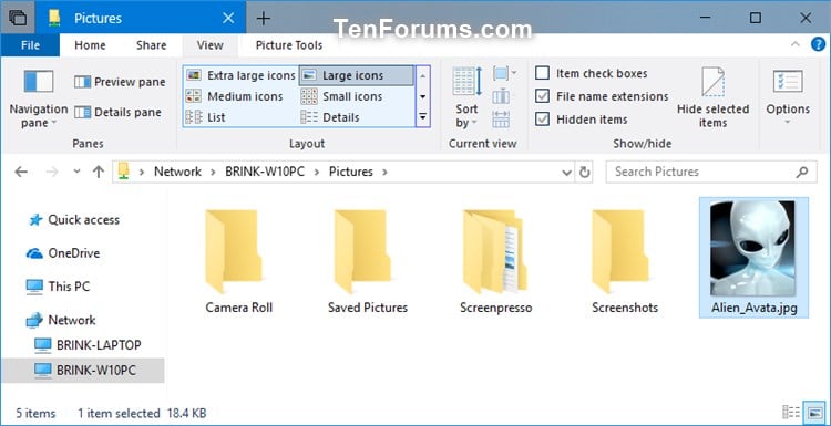 create a shared network folder windows 10