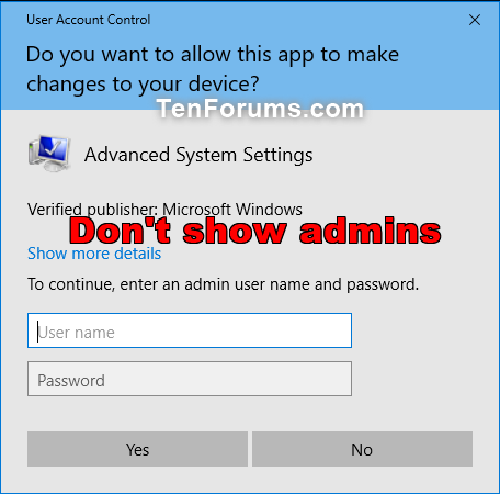 Hide or Show Administrators in UAC for Standard Users in Windows-no_admins_uac.png