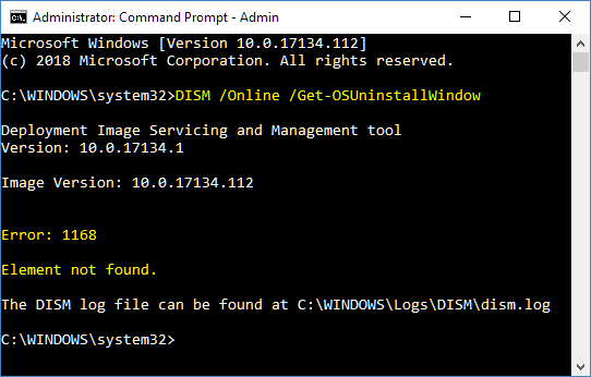 Set Number of Days can Go Back to Previous Version of Windows-dism-getosuninstallwindow-element-not-found.png
