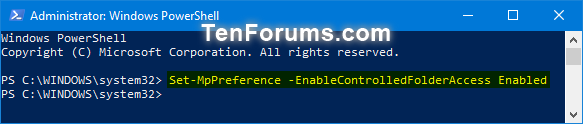 How to Enable or Disable Controlled Folder Access in Windows 10-turn_on_controlled_folder_access_powershell.png