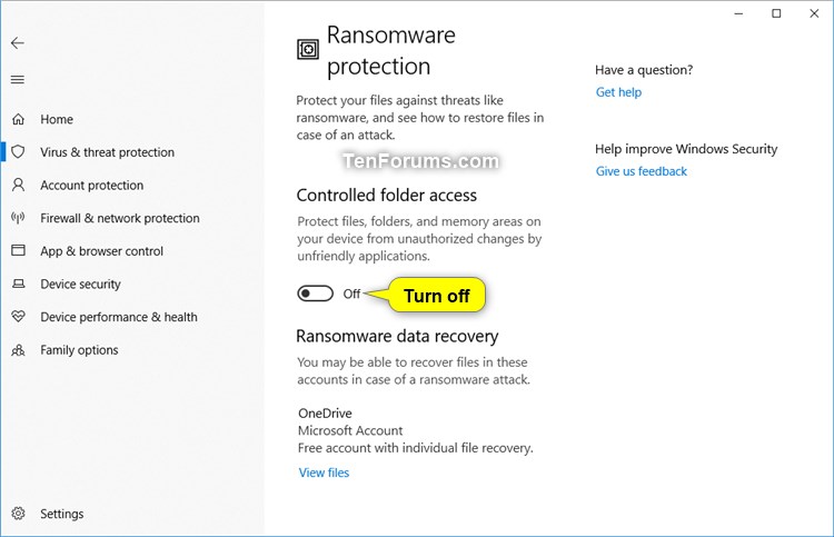 How to Enable or Disable Controlled Folder Access in Windows 10-windows_defender_controlled_folder_access-3.jpg