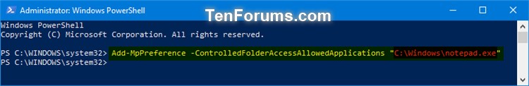 Add or Remove Allowed Apps for Controlled Folder Access in Windows 10-windows_defender_controlled_folder_access_allowed_app_powershell-1.jpg