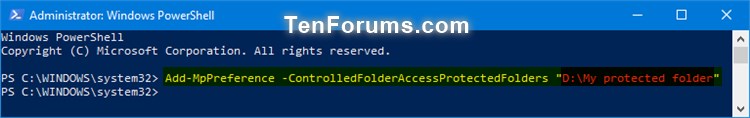 Add Protected Folders to Controlled Folder Access in Windows 10-windows_defender_controlled_folder_access_protected_folders_powershell-1.jpg