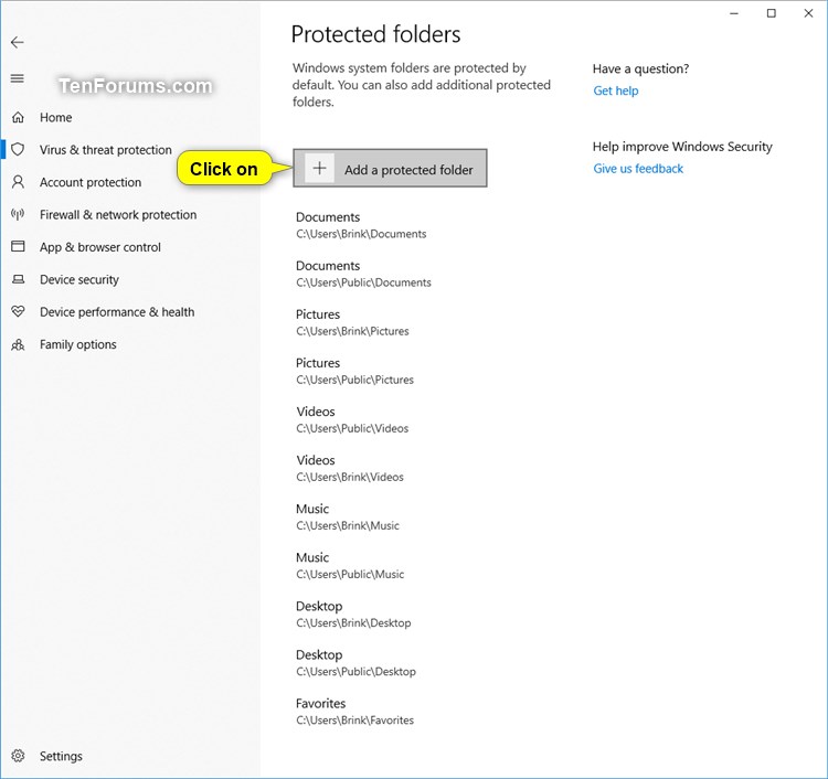 Add Protected Folders to Controlled Folder Access in Windows 10-windows_defender_controlled_folder_access-4.jpg