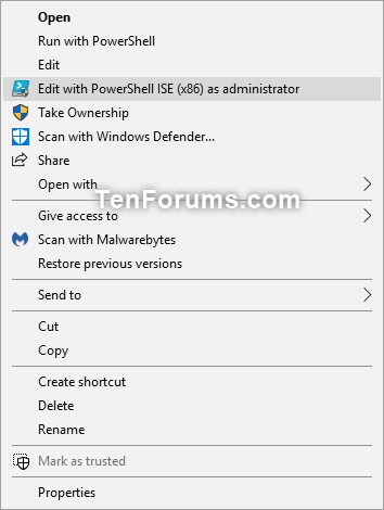 Add Edit with PowerShell ISE x86 as administrator in Windows 10-edit_with_powershelli_ise_x86_as_administrator_context_menu.png