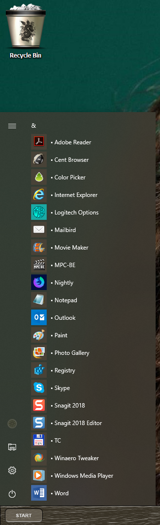 how do i remove items from start menu in windows 10