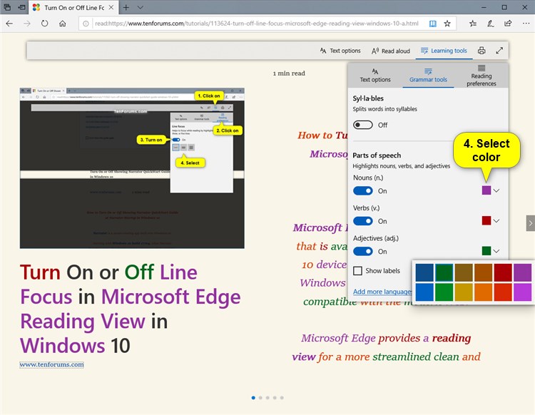How to Use Grammar Tools in Microsoft Edge Reading View in Windows 10-grammar_tools_microsoft_edge_colors.jpg