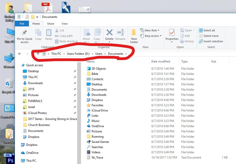 windows 10 change users folder location