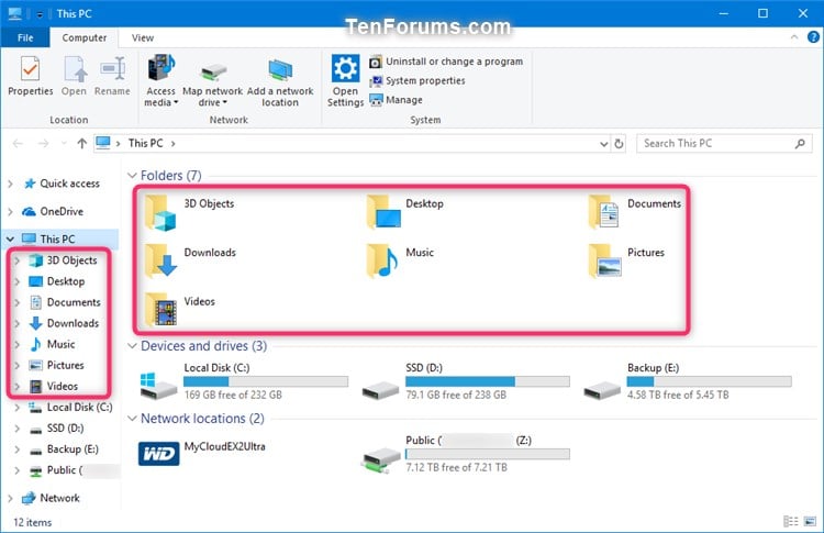 Change Icons Of Folders In This Pc In Windows 10 Tutorials