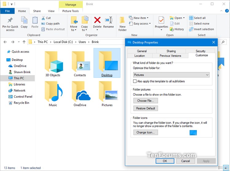 Add or Remove Customize tab in Desktop Folder Properties in Windows-customize_tab_desktop_folder_properties-1.jpg