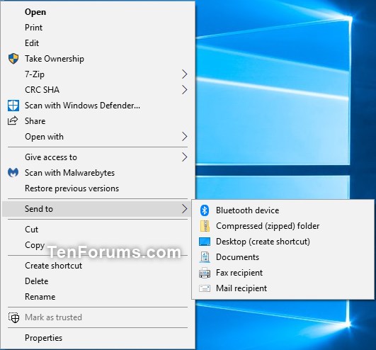 Change Send to Desktop (create shortcut) Icon in Windows-send_to_context_menu.jpg