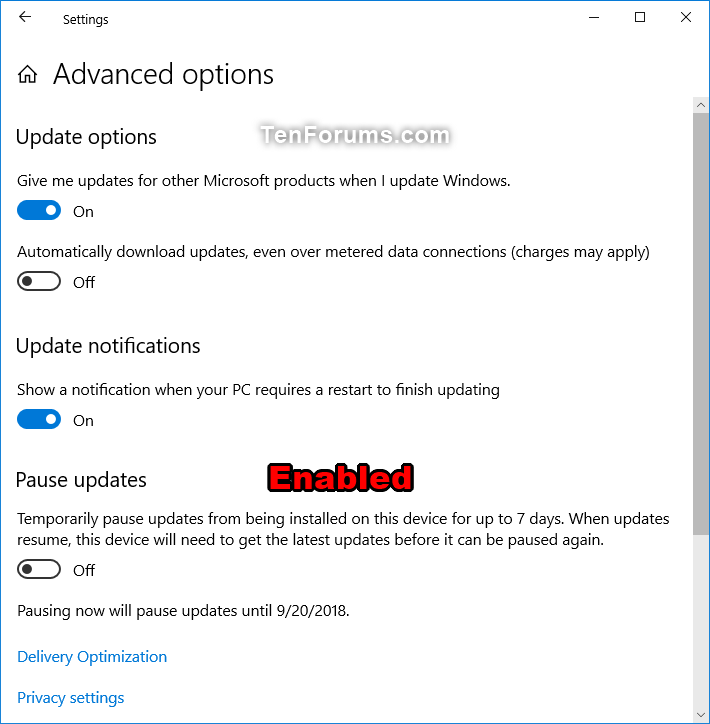 disable feature update windows 10 registry