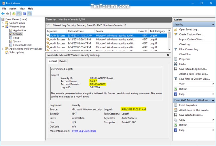 Read Logoff and Sign Out Logs in Event Viewer in Windows-user_initiated_logoff_event_logs-3.jpg