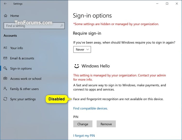 How to Disable Windows Hello PIN in Windows 10 and 11 - MajorGeeks