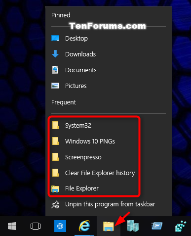 Clear File Explorer and Run Dialog Box History in Windows 10-file_explorer_jump_list_frequent_history.png