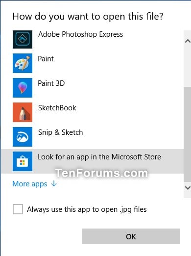 Remove 'Look for an app in the Store' from Open with in ...