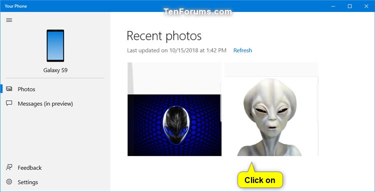 See Photos from Android Phone in Your Phone app on Windows 10 PC-your_phone_photos-1c.jpg