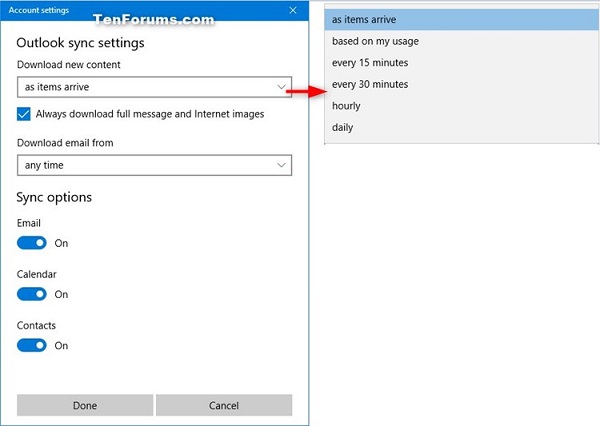 Optimize Battery Life on Windows 10 PC-sync_email_settings.jpg