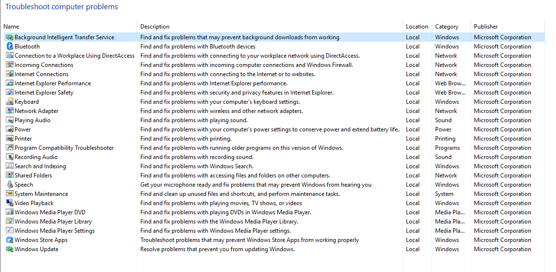 windows 10 bsod troubleshooter missing