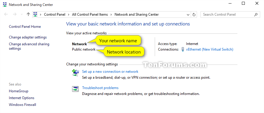 change ethernet connection from public to private windows 10