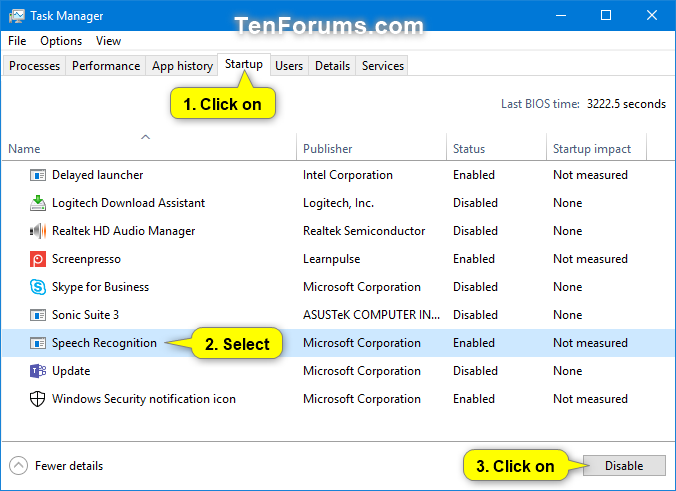 Enable Or Disable Run Speech Recognition At Startup In Windows 10 Tutorials