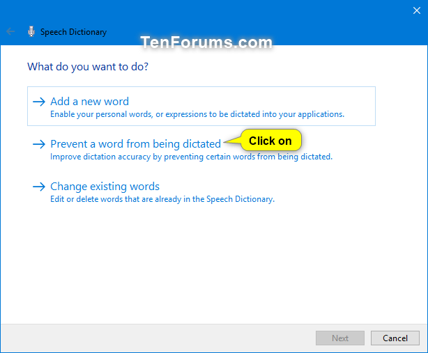 Add, Delete, Prevent, and Edit Speech Dictionary Words in Windows 10-prevent_word_in_speech_dictionary-1.png