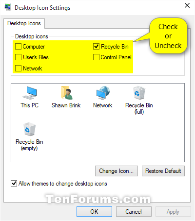 Desktop Icon Remover Vista