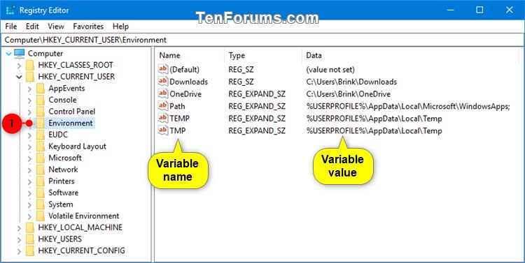 Edit User and System Environment Variables in Windows-edit_user_environment_variables_regedit-1.jpg