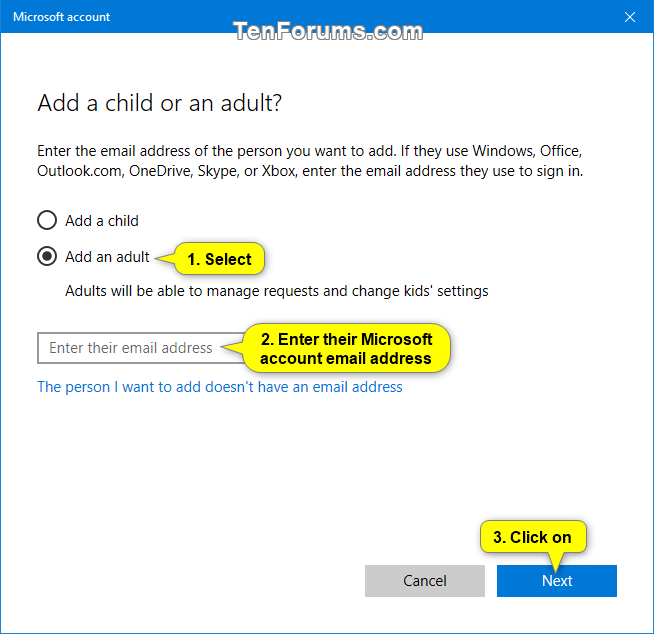 Add or Remove Adult Member for Microsoft Family Group in Windows 10-add_adult_family_member_settings-2.png