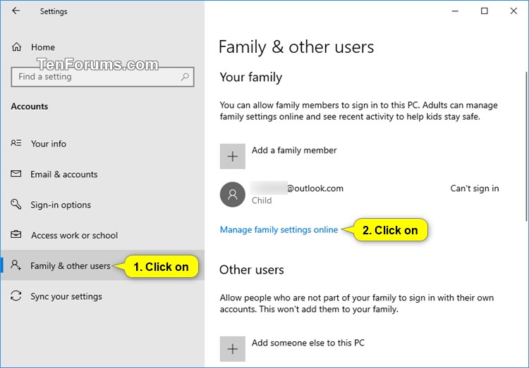how to change microsoft family settings