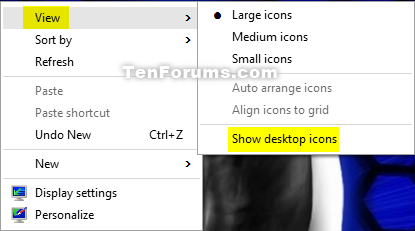 Desktop Icons - Hide or Show in Windows 10 - Windows 10 ...