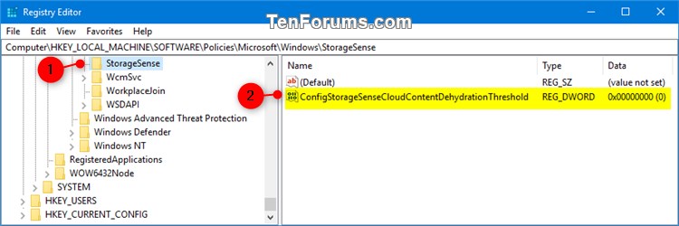 Automatically Make OneDrive Files On-Demand Online-only in Windows 10-storage_sense_onedrive_regedit-1.jpg