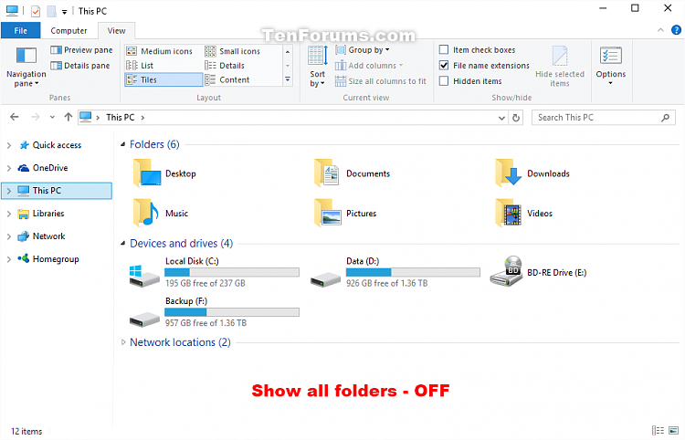 Turn On or Off Show all folders in Windows 10 Navigation Pane-show_all_folders_navigation_pane_off.png