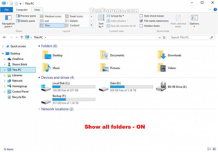 Turn On or Off Show all folders in Windows 10 Navigation Pane-show_all_folders_navigation_pane_on.png