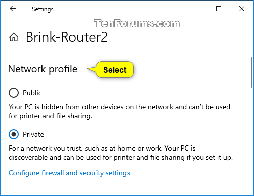 change public network to private windows 10 enterprise