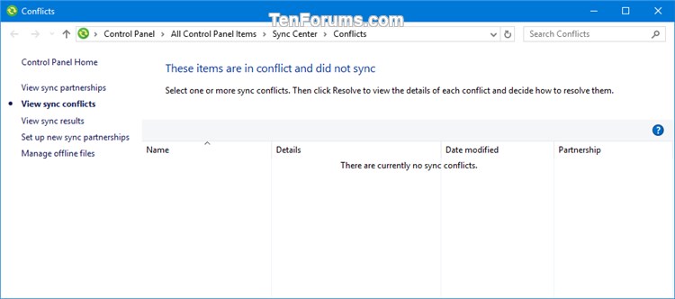 Add Sync Center Context Menu in Windows-sync_conflicts.jpg