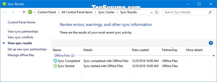 Add Sync Center Context Menu in Windows-sync_results.jpg