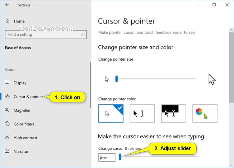 How to change mouse pointer color and size on Windows 11