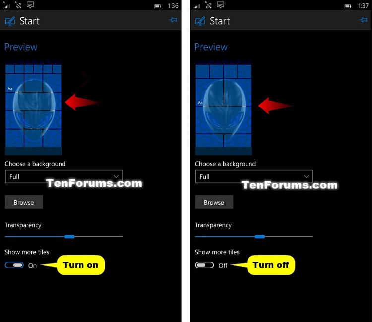 Turn On or Off Show more tiles on Start in Windows 10 Mobile Phone-windows_phone_show_more_tiles-3.jpg