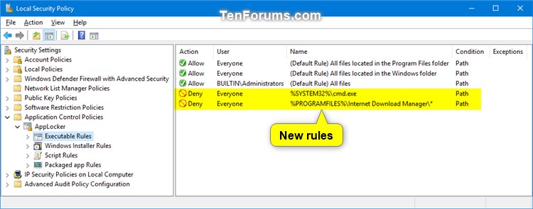 Use AppLocker to Allow or Block Executable Files in Windows 10-block_executable_in_applocker-13.jpg