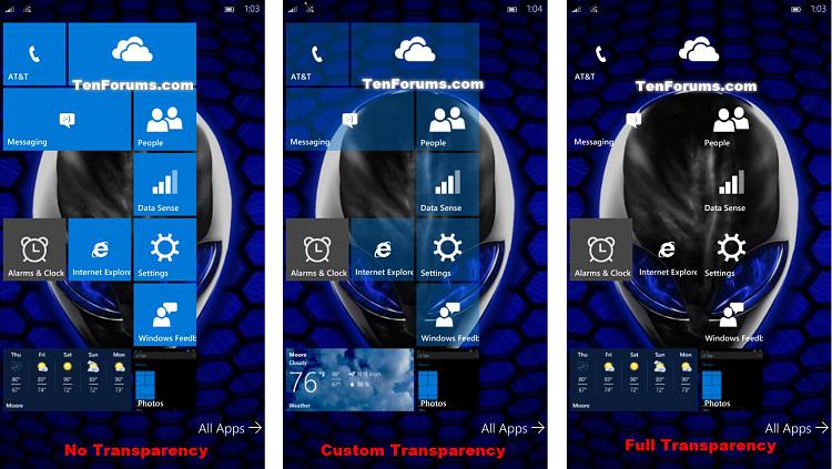 Adjust Start Tile Transparency on Windows 10 Mobile Phone-windows_10_phone_start_transparency.jpg