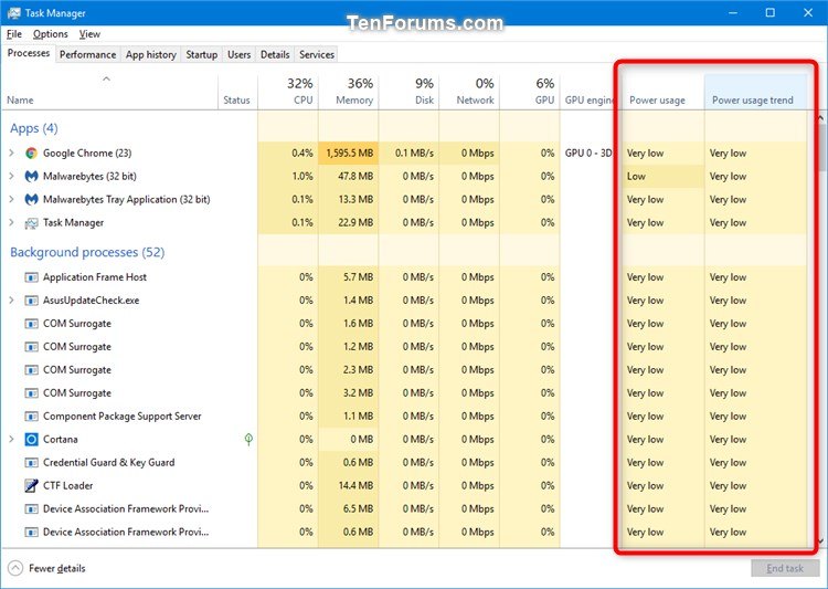 View Power Usage of Processes in Task Manager in Windows 10-power_usage_in_task_manager.jpg