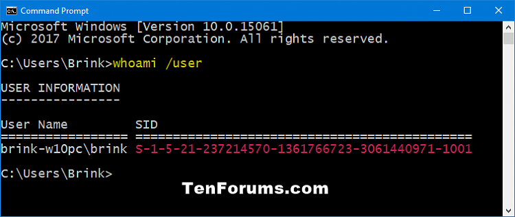 Fix You've been signed in with a temporary profile in Windows 10-get_sid_command.png