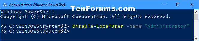 Enable or Disable Elevated Administrator account in Windows 10-disable_built-in_administrator_in_powershell.png