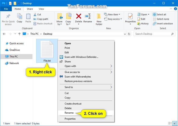 keyboard shortcut for rename file