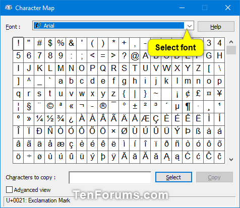 Character Map For Windows 11