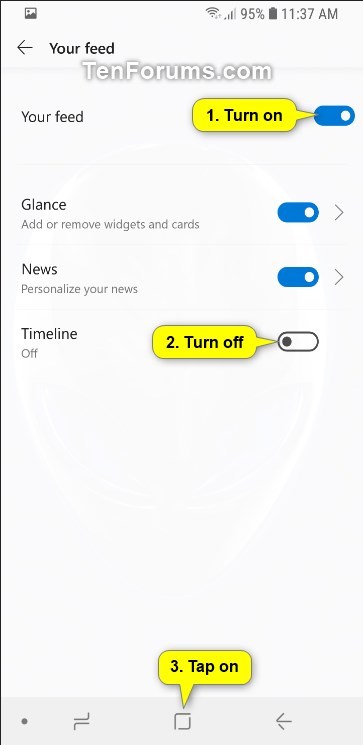 Turn On or Off Timeline in Microsoft Launcher app on Android Phone-android_microsoft_launcher_timeline-4.jpg