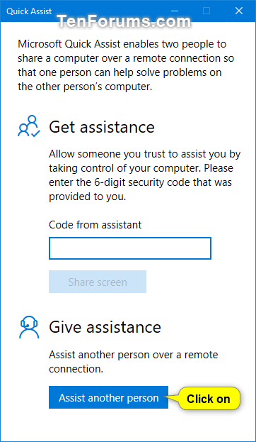 Get and Give Remote Assistance with Quick Assist app in Windows 10-w10_quick_assist_give_assistance-1.png